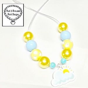 Handmade Sunshine Cloud Beaded Necklace Adjustable Kids Tween Jewelry